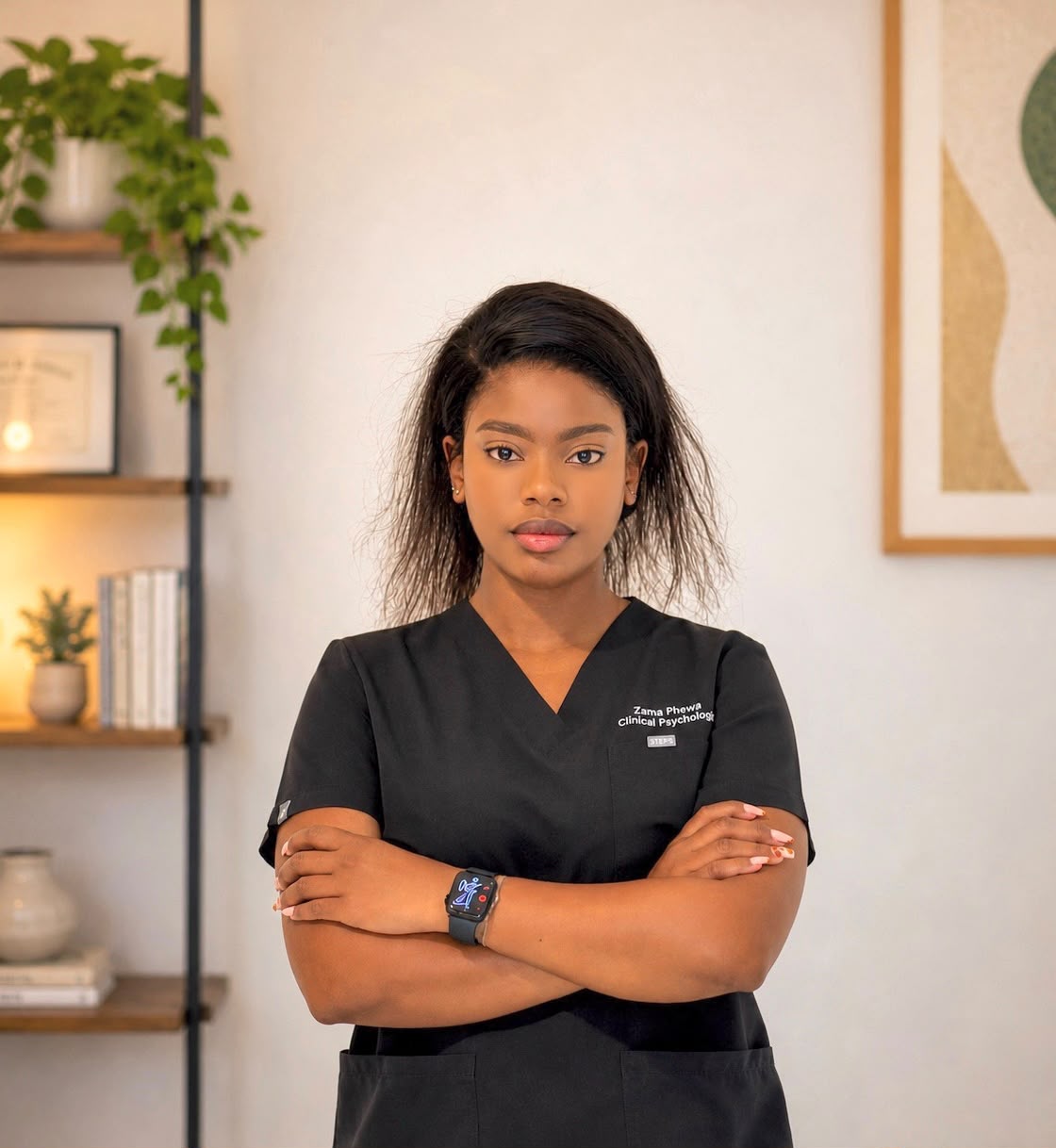 Zama Phewa, Clinical Psychologist, in professional attire